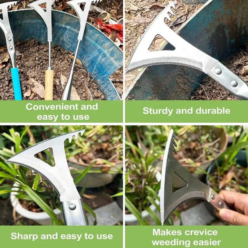 Weed Removal Tool for Garden and Paving – Stainless Steel and Wood
