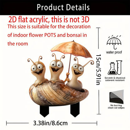Contemporary 2D Snail Garden Decoration | Cute Outdoor Accent for Patio & Yard