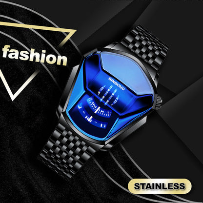 Men's Quartz Watch with Diamond Design