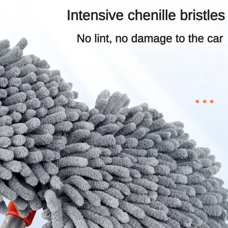 Car Wash Mop with Double Head Brush and 360° Rotation | Adjustable Aluminum Telescopic Handle 45–105 cm