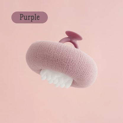 RadianceBoost Exfoliating Brush for Shower – Ultra-Fine Fibers & Massage Nodes | Ergonomic Grip + Suction Holder for Drying | 1+1 Set