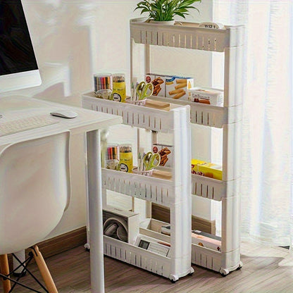 Slim Storage Trolley with Wheels | 3-Tier | Narrow & Convenient | For Bathroom, Kitchen & Home