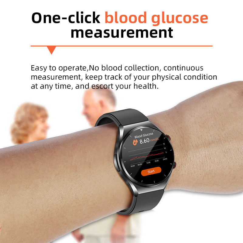One-Click Blood Sugar | Blood Glucose Blood Pressure EKG | Heart Rate Monitor Health Smartwatch