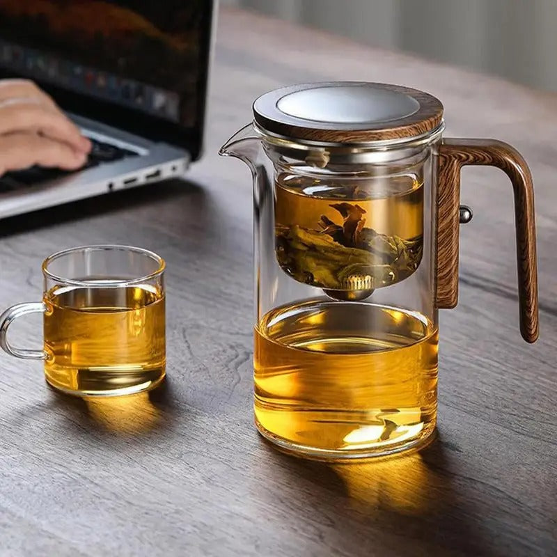 Heat-Resistant Glass Teapot with Built-in Strainer | Perfect for Loose Leaves & Tea Bags