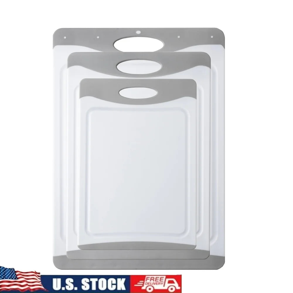 Set of 3 Secure Grip Cutting Boards for Effortless Meal Prep