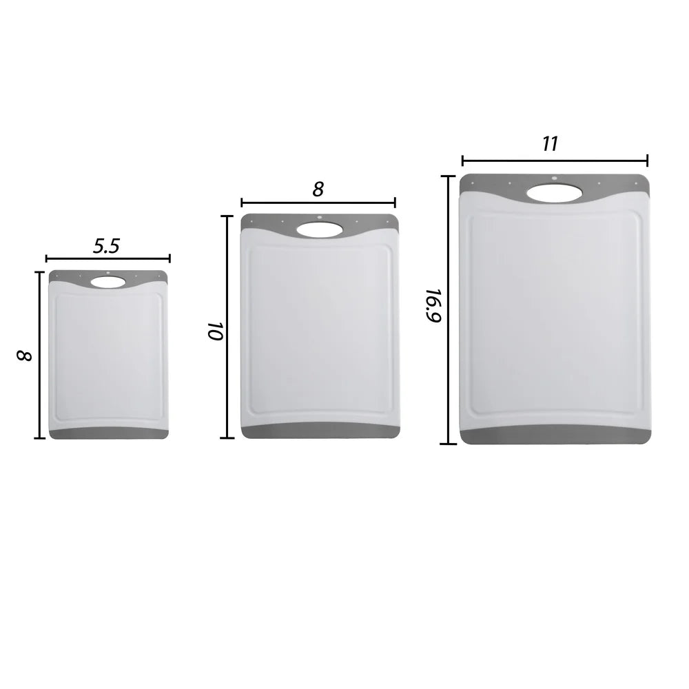 Set of 3 Secure Grip Cutting Boards for Effortless Meal Prep