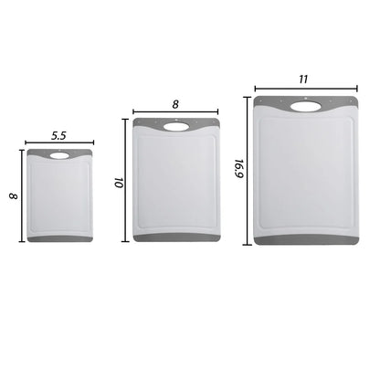 Set of 3 Secure Grip Cutting Boards for Effortless Meal Prep