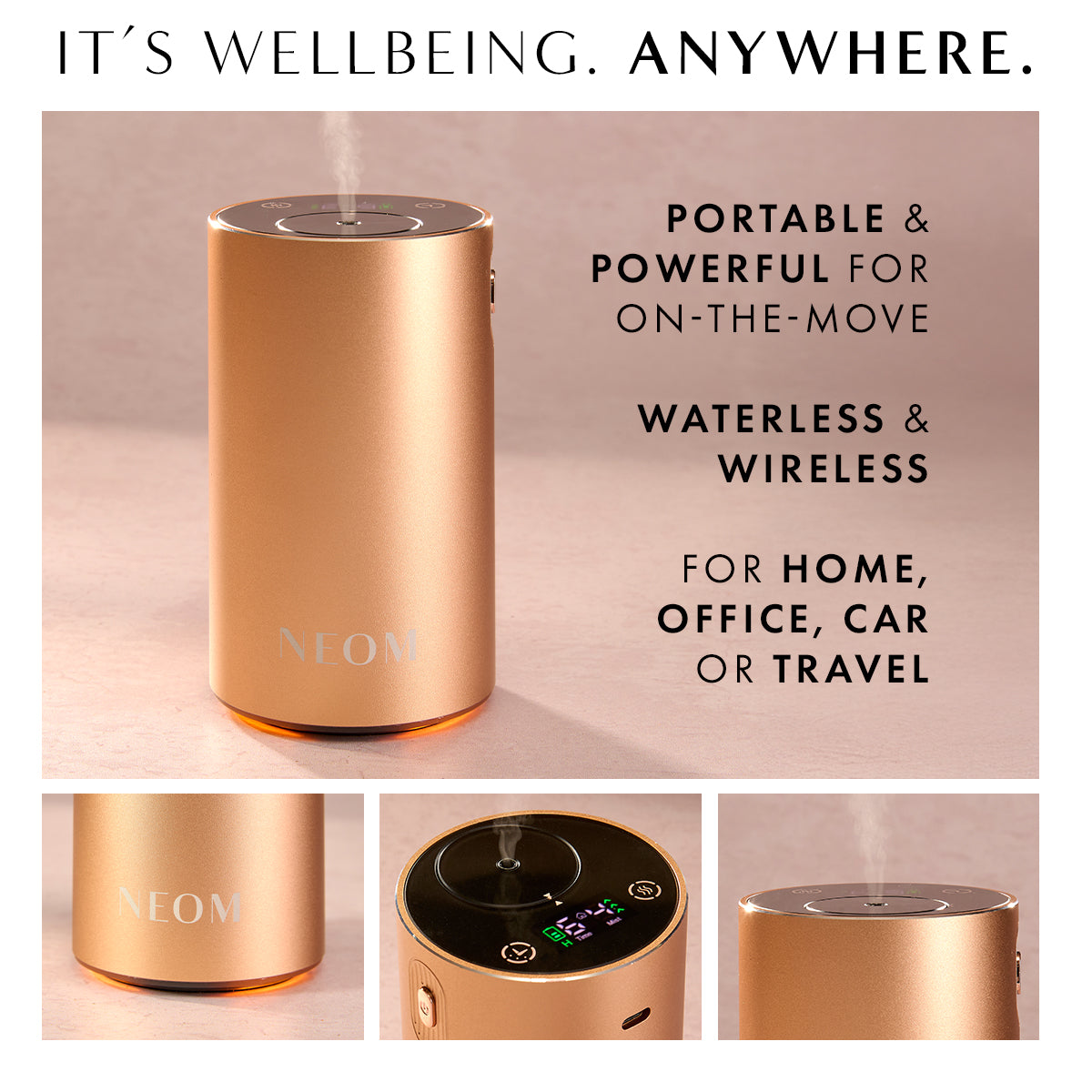 Essential Oil Mist Maker | Cordless Aroma Diffuser with Adjustable Intensity