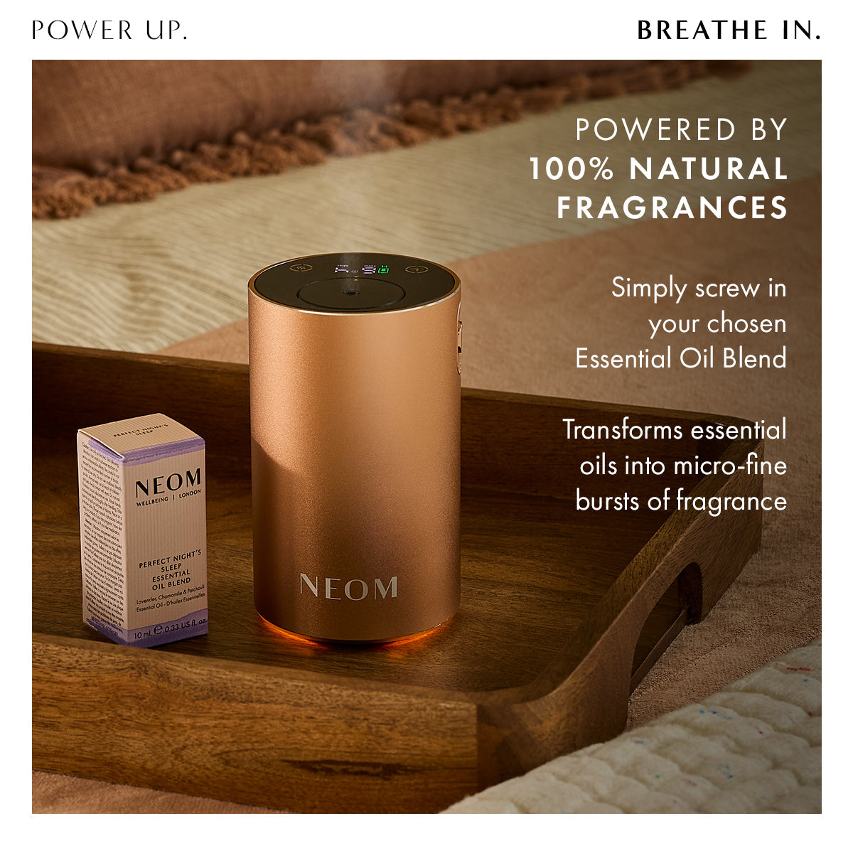 Essential Oil Mist Maker | Cordless Aroma Diffuser with Adjustable Intensity