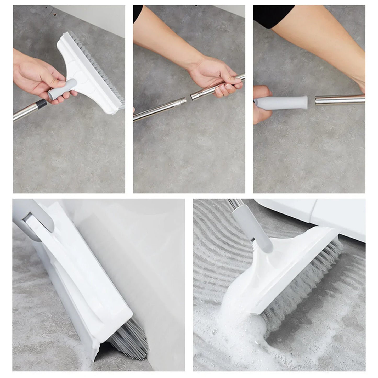 Dual-Function Floor Cleaner with Squeegee and Rotating Handle
