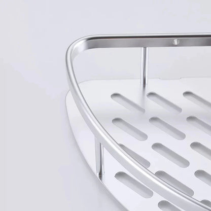 Dual-Tier Stainless Steel Corner Shelf for Bathrooms