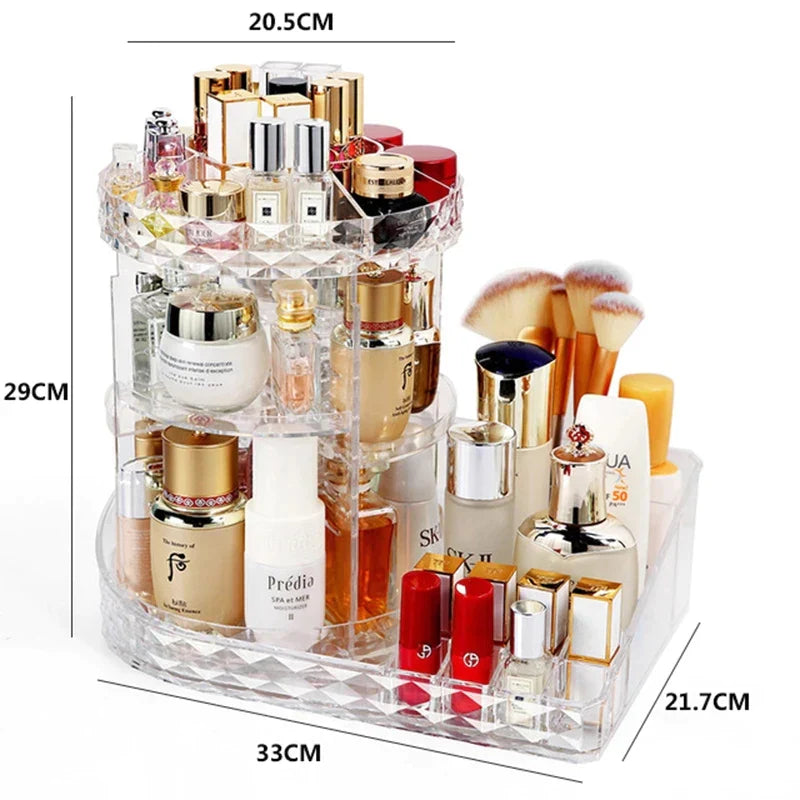 360-Degree Rotating Cosmetic Storage Solution