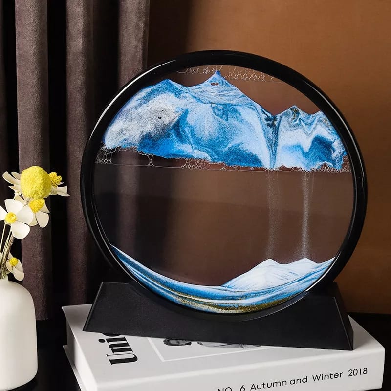 Fluid Motion Sand Art Display - Tranquil Decor Piece