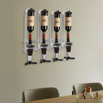 Sleek 4-Bottle Wall-Mounted Wine Holder for Modern Spaces
