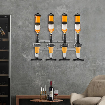 Sleek 4-Bottle Wall-Mounted Wine Holder for Modern Spaces