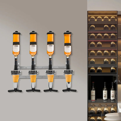 Sleek 4-Bottle Wall-Mounted Wine Holder for Modern Spaces