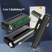 Black 4 in 1 (Glass Breaker Seatbelt Cutter Lamp License Plate)