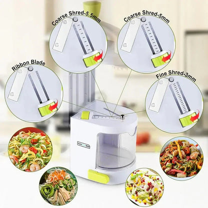Versatile 4-in-1 Vegetable Spiral Cutter with Suction Grip