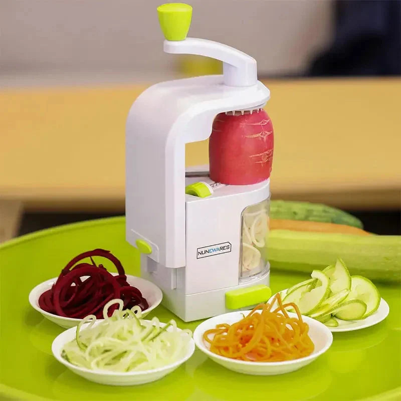 Versatile 4-in-1 Vegetable Spiral Cutter with Suction Grip