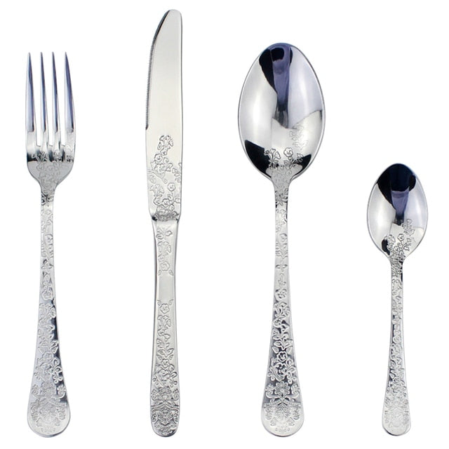Elegant 4-Piece Stainless Steel Dining Set for Modern Homes