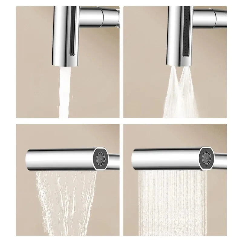 Versatile 4-Function Kitchen Faucet with Rotating Sprayer