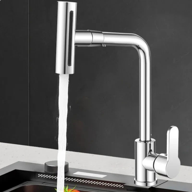 Versatile 4-Function Kitchen Faucet with Rotating Sprayer