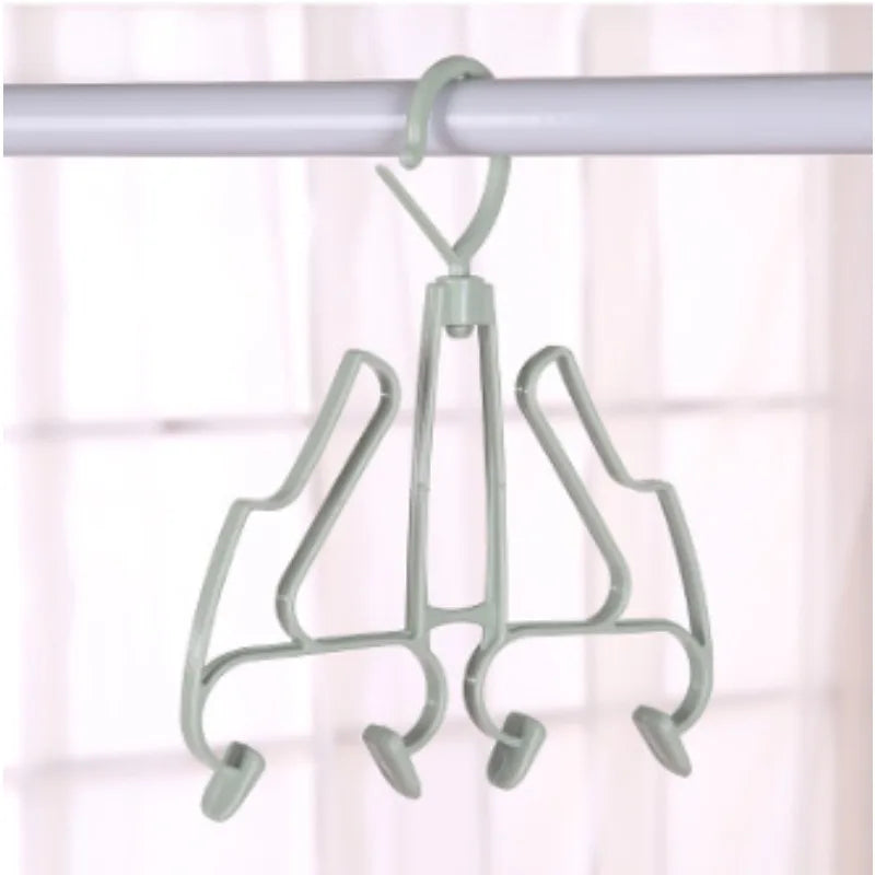 Double-Layer Shoe Drying Rack with Hooks | Wind-Resistant Shoe Storage for Balcony