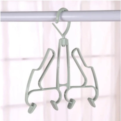 Double-Layer Shoe Drying Rack with Hooks | Wind-Resistant Shoe Storage for Balcony