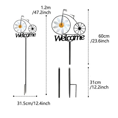 Garden Daisy Wind Spinner | Metal Structure | Weather Resistant | Lawn & Garden Decoration