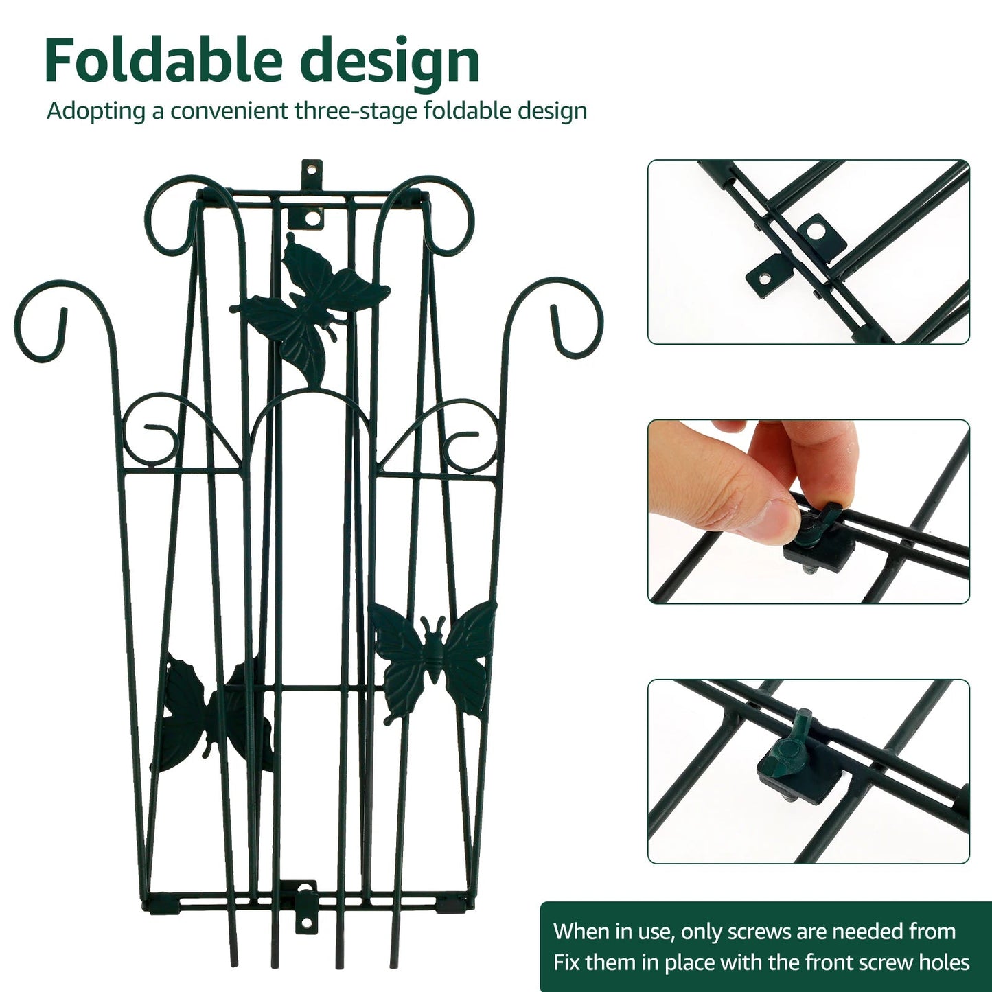 Foldable Metal Garden Trellis | Rust-Resistant | 83–113 cm | Support for Vegetables and Flowers