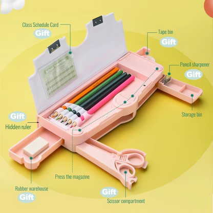 Effortless Pencil Case with Built-in Sharpeners