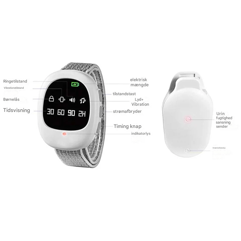 Wireless Bedwetting Alarm with Vibration and Timer – USB Rechargeable