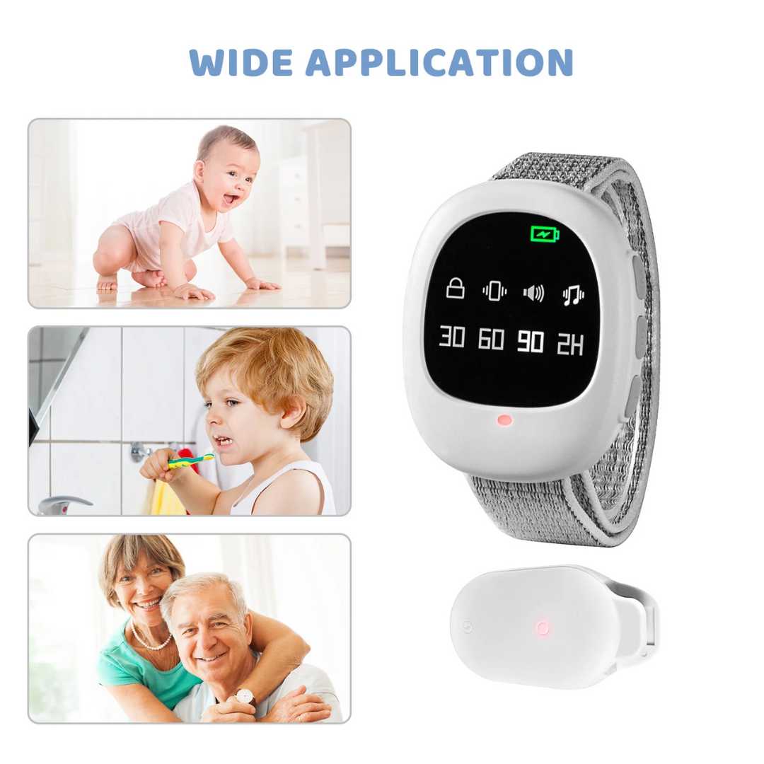 Wireless Bedwetting Alarm with Vibration and Timer – USB Rechargeable