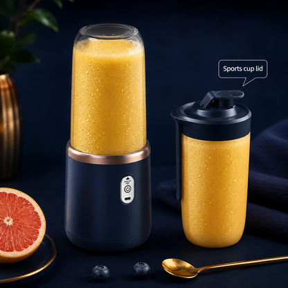 Rechargeable Portable Blender with Two Cups – USB Powered Juicer