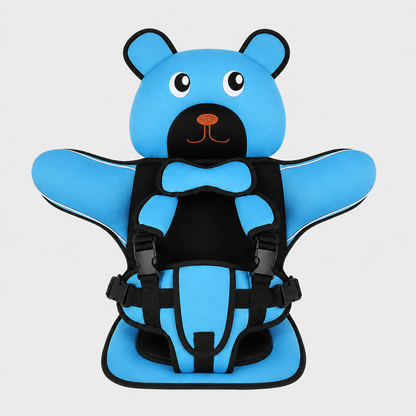 Child Booster Seat for Travel - Adjustable with Bear Pattern
