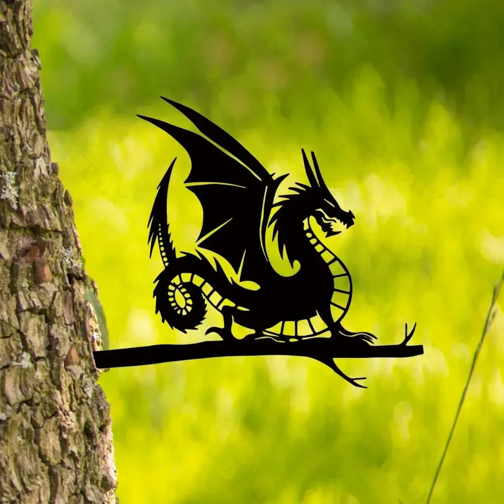 Metal Bird Tree and Garden Decor | Silhouette Designs of Birds/Dragons/Fairies/Dogs | Outdoor Decoration