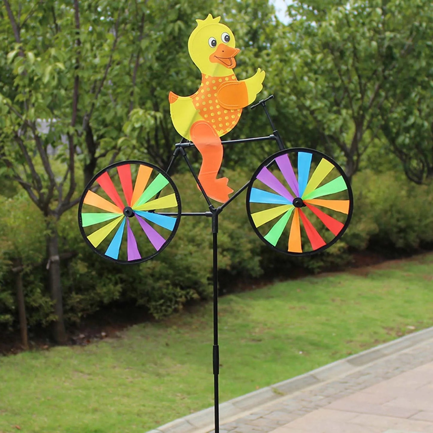 3D Animal Garden Kite on Bicycle | Rotating Outdoor Decoration | 90x53cm | Weatherproof Plastic