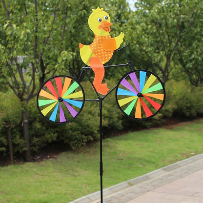 3D Animal Garden Kite on Bicycle | Rotating Outdoor Decoration | 90x53cm | Weatherproof Plastic