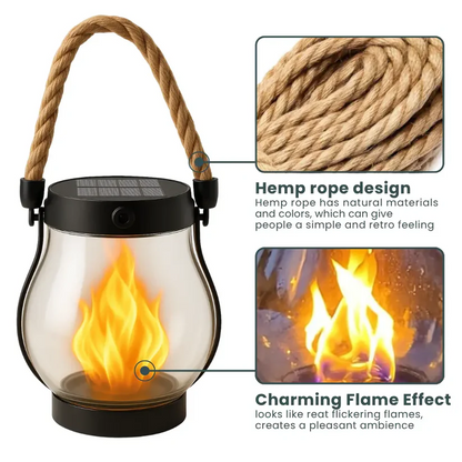 SolarGlow Lantern | Waterproof Outdoor Light with Flickering Flame Effect