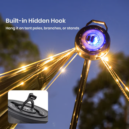 Tangle-Free Portable Lantern with Retractable Cable | USB-C Rechargeable, IPX4 | 14-Hour Runtime & 3 Lighting Modes