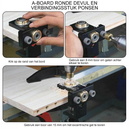 Adjustable 3-in-1 Wood Drill Hole Locator Tool