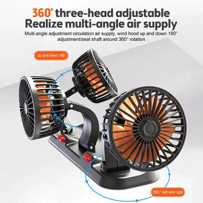 Electric Fan with 3 Adjustable Heads