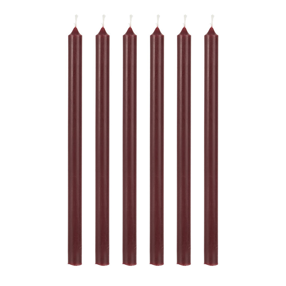 Narrow Dark Red Taper Candle Set of 6 – Hege Style