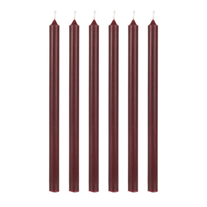 Narrow Dark Red Taper Candle Set of 6 – Hege Style