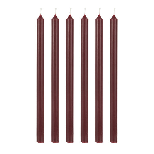 Narrow Dark Red Taper Candle Set of 6 – Hege Style