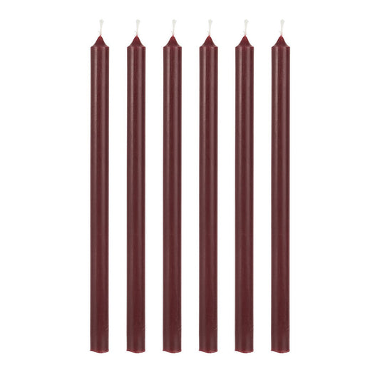 Narrow Dark Red Taper Candle Set of 6 – Hege Style