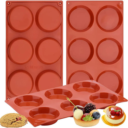 Flexible Silicone Baking Mold with 6 Cavities | Non-Stick | Round