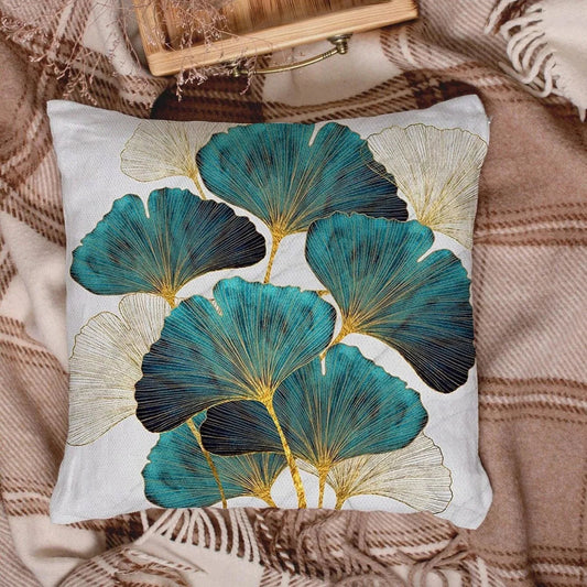 Soft and Cozy Cushion Cover with Ginkgo Leaf Design | 45×45 cm