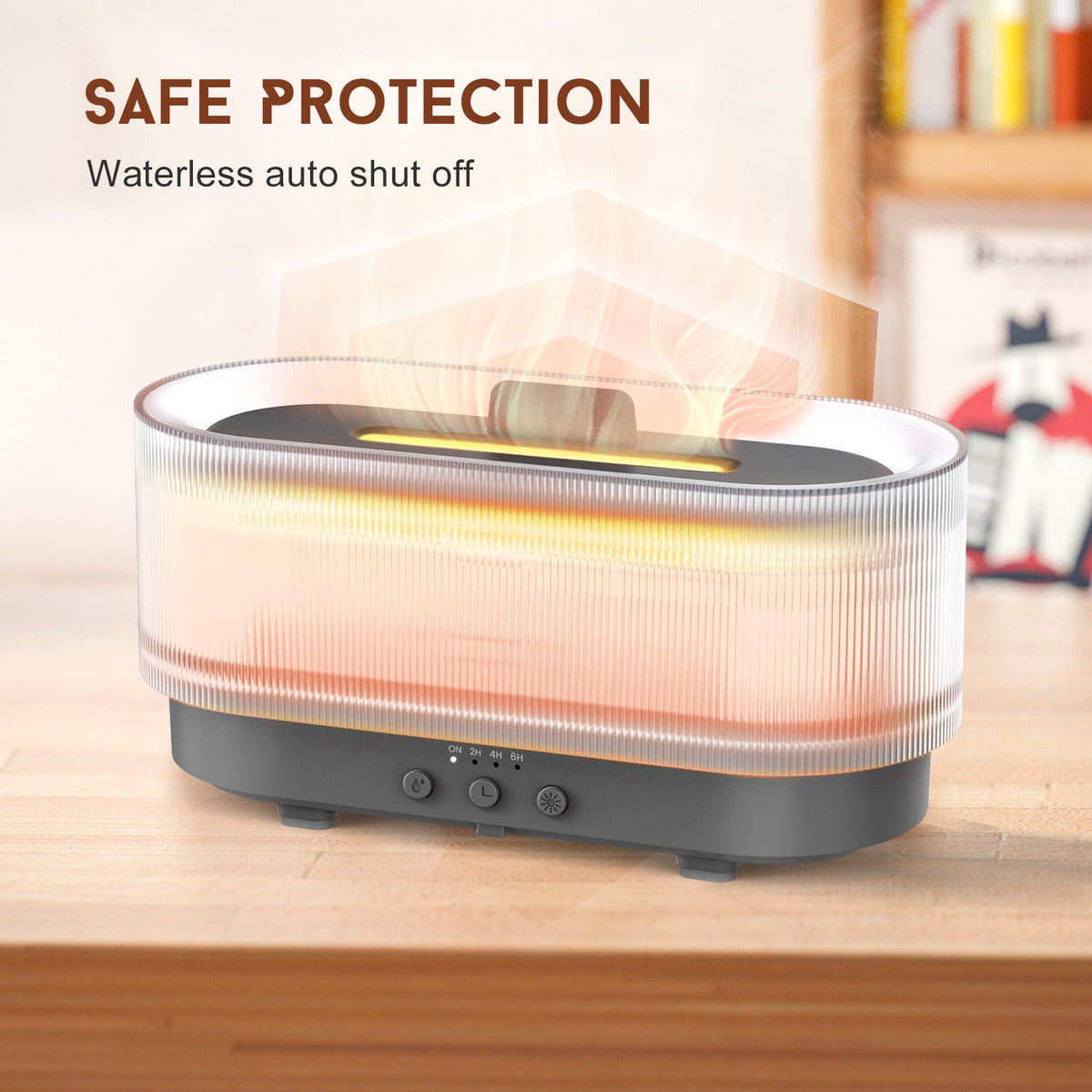 300ml Ultrasonic Essential Oil Diffuser with Flame Effect and LED – 12 Hours Runtime