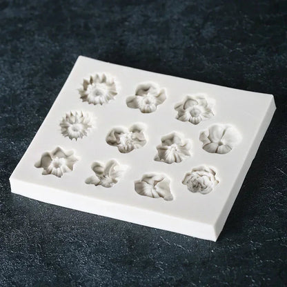 Silicone Mini Flower Molds - Sunflower & Rose Cake Decorating 11 cm